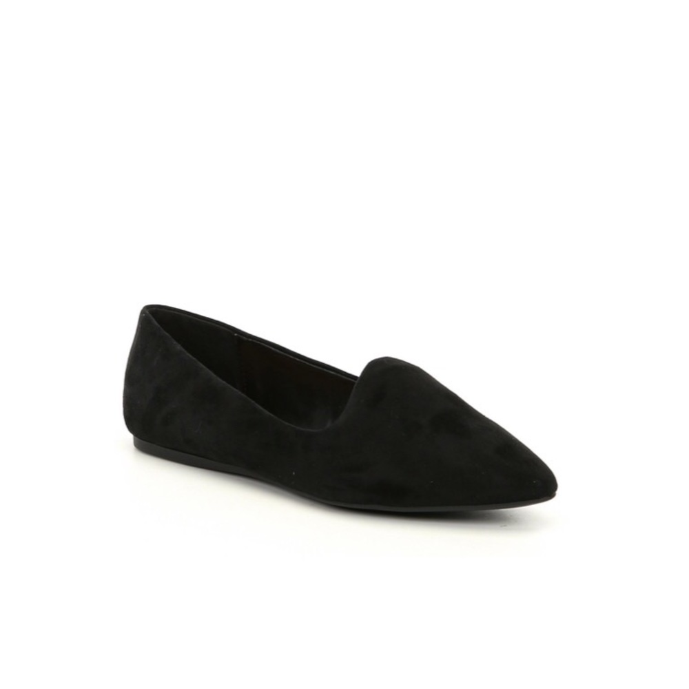 Black suede flats size 7 new